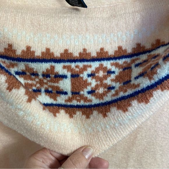 Wrangler Retro Oversized Sweater SZ XXL Cowl Neck Winter Pattern Detail Fuzzy - Picture 4 of 10